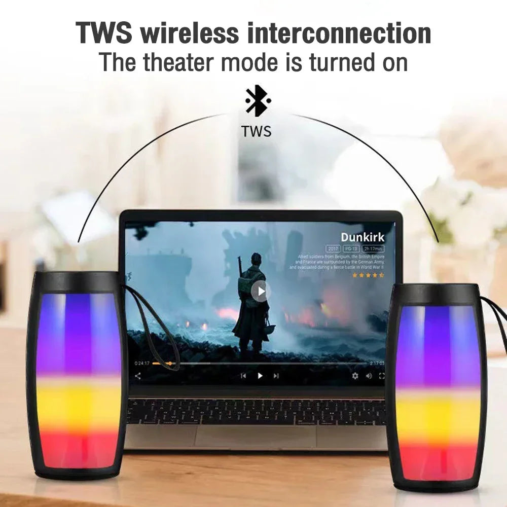 Bluetooth Speaker Outdoor Stereo Playback Fm Voice Broadcasting Dual Speaker Bluetooth 5.3 Portable Subwoofer Wireless Speaker