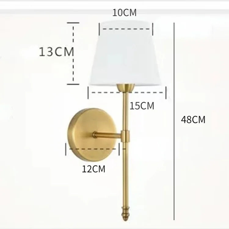 Modern Bedroom Bedside Lamp American Living Room Wall Lamp Luxury Creative Cloth Lampshade Staircase Walkway Decorative Light