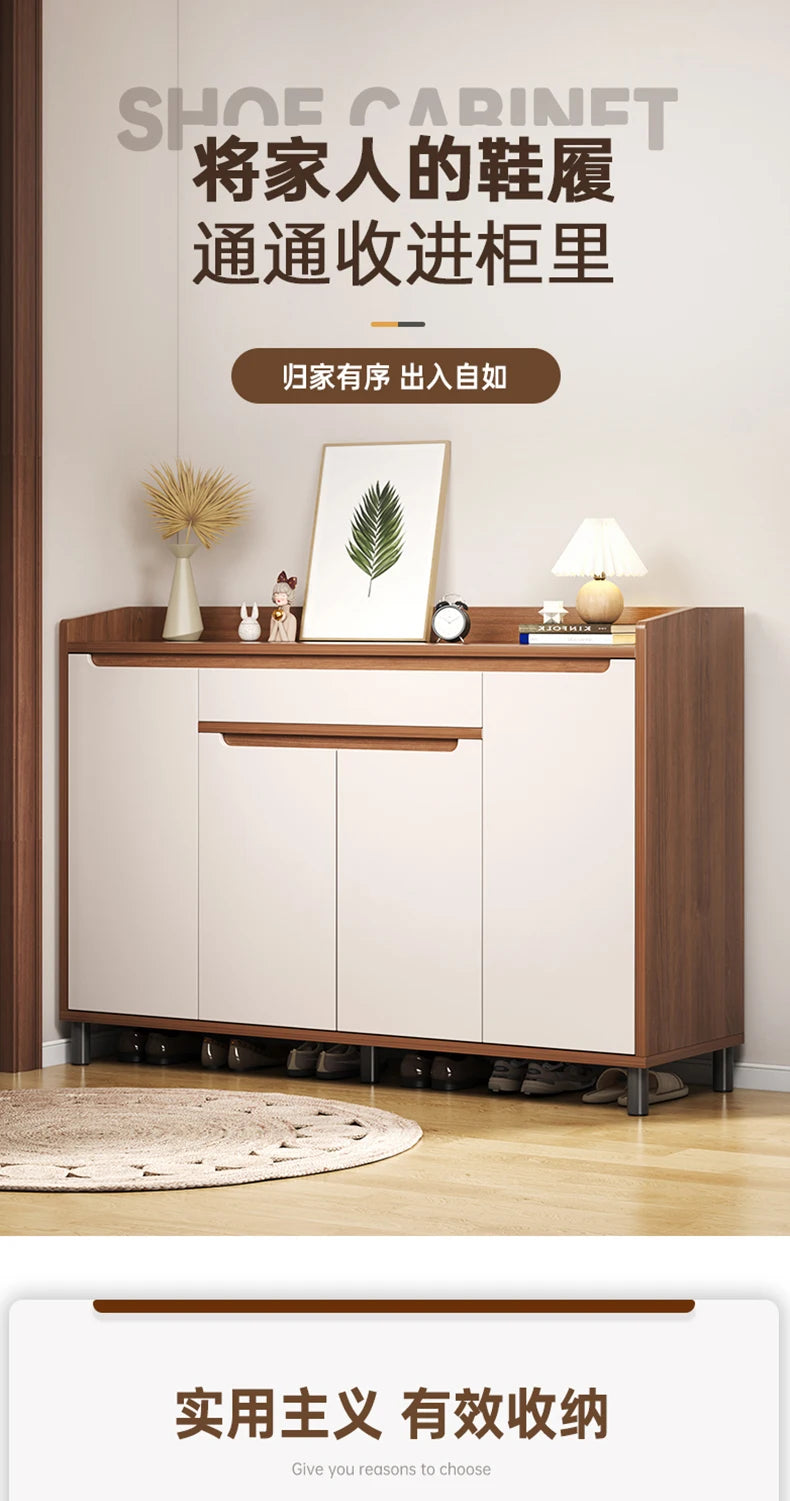 Home Shoe Cabinet Home Door Indoor Storage Cabinet Integrated Against The Wall New Chinese Storage Porch Cabinet Large Capacity