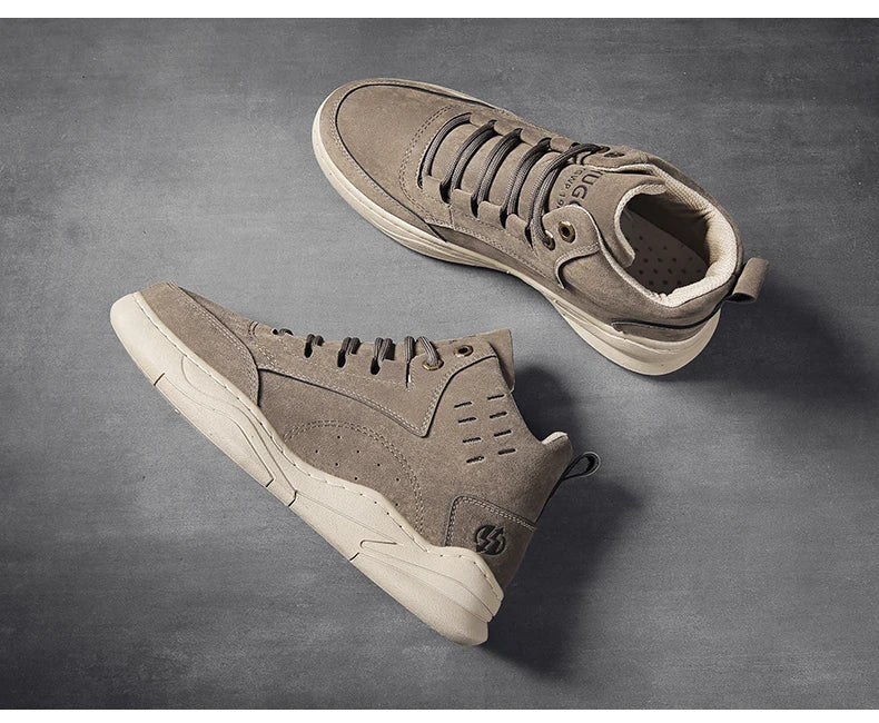 High Top Boots Men's Shoes Fashion Motorcycle Ankle Boots Shoes for Men Winter Boots Men's Sneakers Lace-Up Botas Hombre