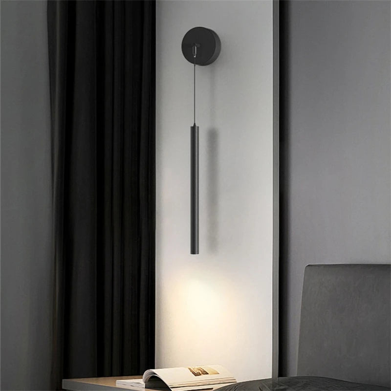 Wall lamp Bedroom bedside lamp Spot lamp Modern simple LED living room TV background wall Eye-protection bedside pendant lamp