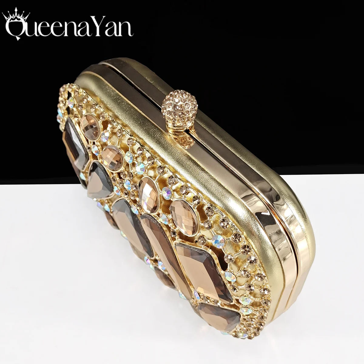 Queena Yan Italian shoes and handbags accessory set with rhinestone metal embellishments Wedding shoes Bridal shoes Designer