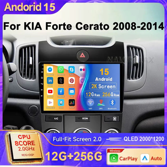 Android For KIA Forte Cerato 2 Porte Koup 2008 2009 2014 Auto Car Intelligent Systems AutoMotiveCarplay Auto Screen Wireless