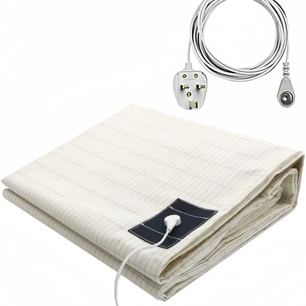 Grounding Sheets King Size - Organic Cotton and Silver Fiber, Grounding Fitted Sheet Wellness Sleep