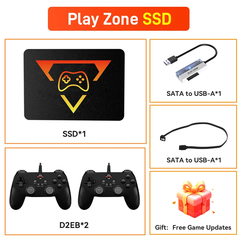 PlayZone 1TB Emulator Consoles Portable Retro Game SSD For PS5/PS4/PS3/Xbox/Switch/WII/WIIU Handheld Game HDD With 16000+ Games