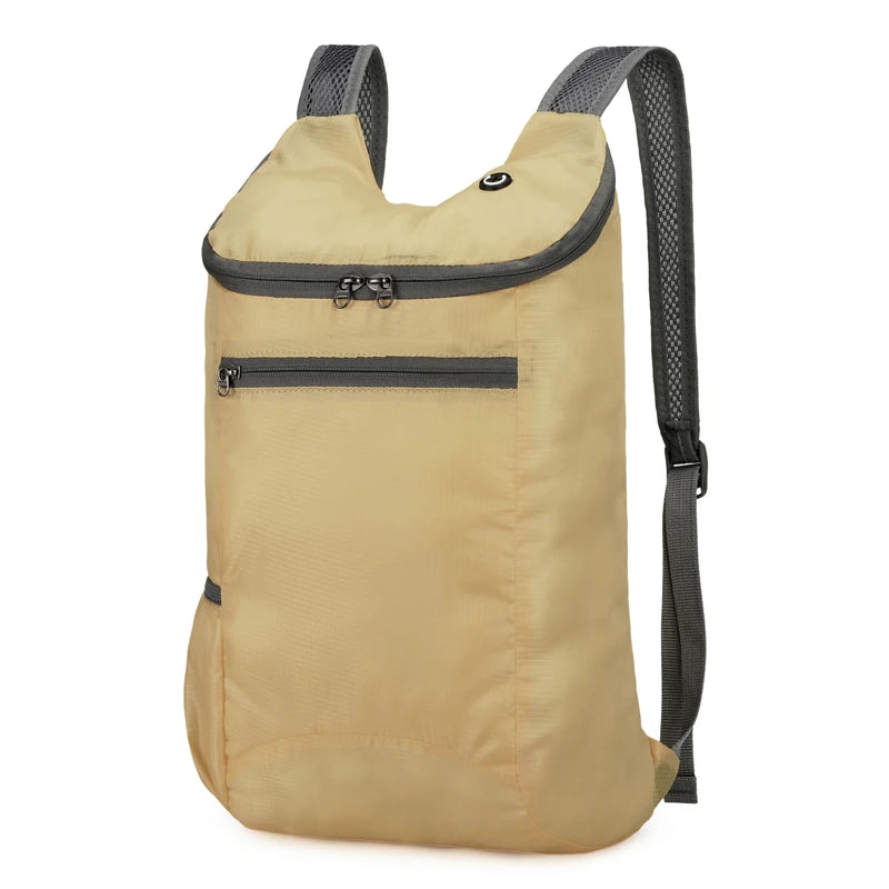 حقيبة ظهر رياضية ترفيهية خارجية، حقيبة قابلة للطي، تخزين خفيف، مقاومة للتآكل، حقيبة ظهر للمشي لمسافات طويلة وركوب الدراجات