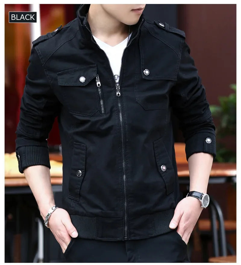 mens cargo jackets New Fashion bomber jacket mens wear simple British style Warm Windproof Jacket and coat baseball jacket male