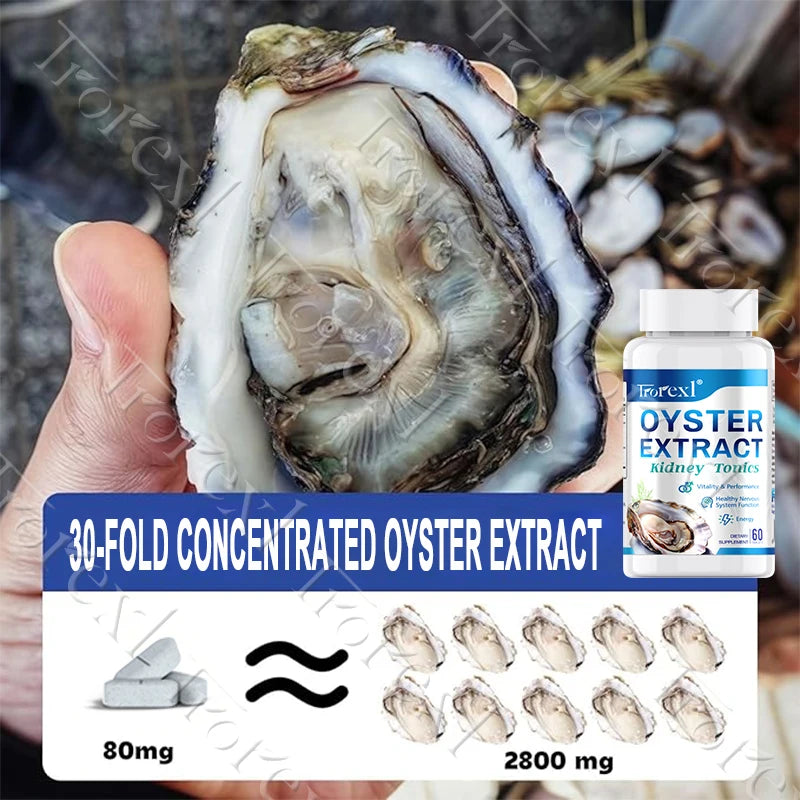 Oyster Extract Zinc Tablets Supports Energy Vigorizante and Wellness, Male Health Enhancing Supplement