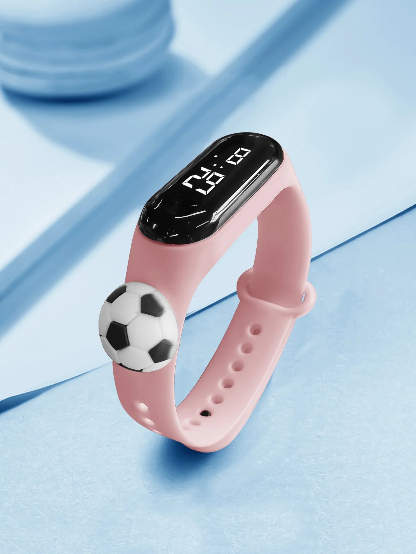 New Children's Outdoor Sports Watch Bracelet Simple Cartoon Football Student Electronic Watch Children's Festival Gift