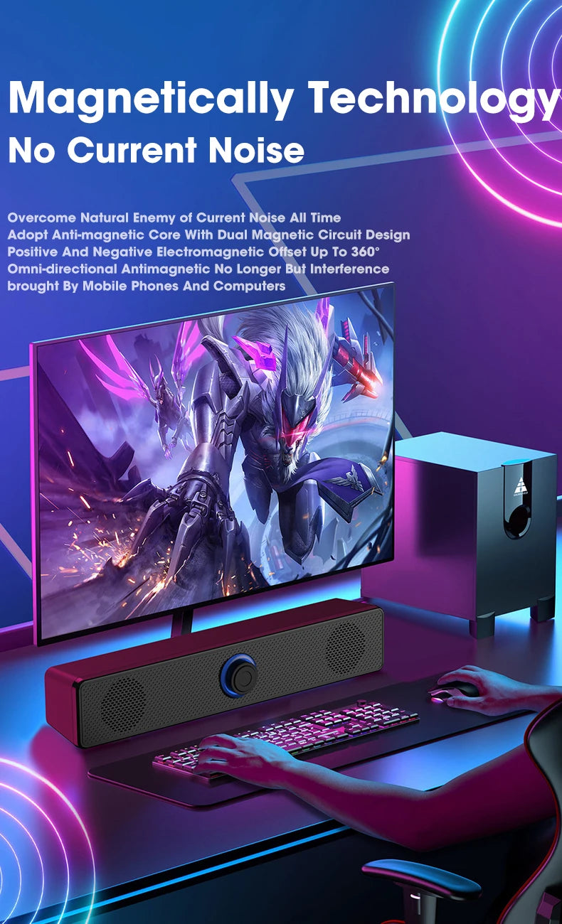 مكبر صوت محيطي بتقنية البلوتوث رباعي الأبعاد، نظام صوت المسرح المنزلي، شريط صوت للكمبيوتر، للتلفزيون، مضخم صوت سلكي، ستيريو، جهير قوي