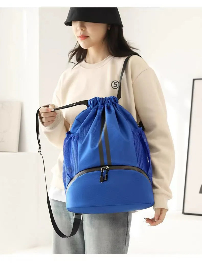 Sports must-have wet and dry separation swimming bag basketball football volleyball, shoes backpack bundle drawstring portable a