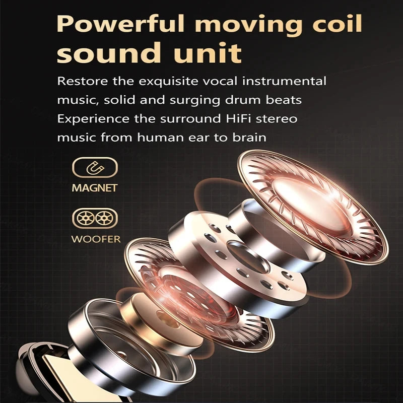 M19 Bluetooth Wireless Headset 5.3 Bluetooth Earphones IPX5 Waterproof Headsets with Mic HiFi Stereo Music Earbuds for All Phone