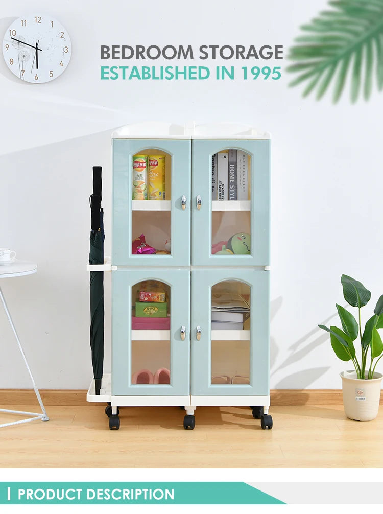 Home bedroom removeable Storage Organizer, Book Shelf, DIY Plastic Closet Cabinet