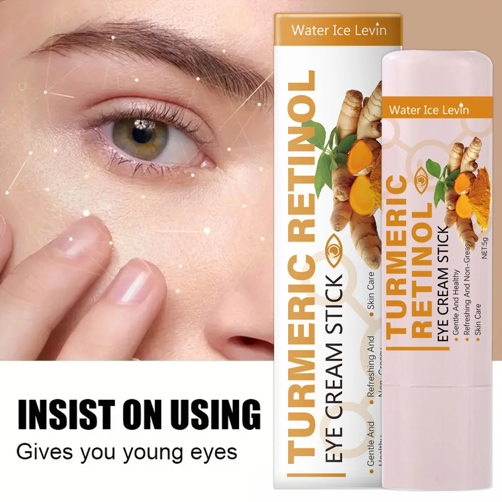 Turmeric eye cream stick nourishes the skin, improves fine lines, relieves eye bags and dark circles, and brightens the eye skin