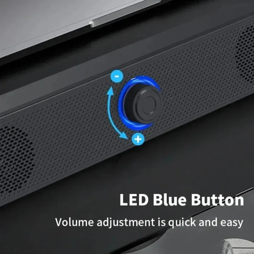 Bluetooth Computer Soundbar Speaker With Dual Speakers Powerful Bass Wired/Wireless Connection For PC Laptop Desktop