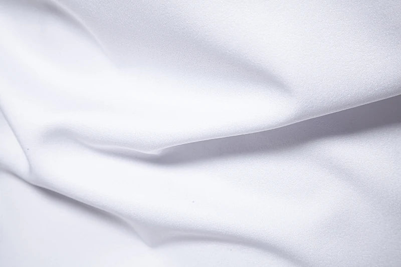 قميص رجالي عصري بياقة واقفة وأزرار مائلة وأكمام طويلة غير منتظمة مناسب للأعمال والمهرجانات