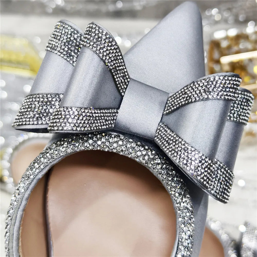 مجموعة أحذية وحقائب يد مدببة بمقدمة مدببة باللون الأخضر الزيتوني، أحذية بكعب متوسط ​​للنساء، مطرزة بأحجار الراين بتصميم إيطالي