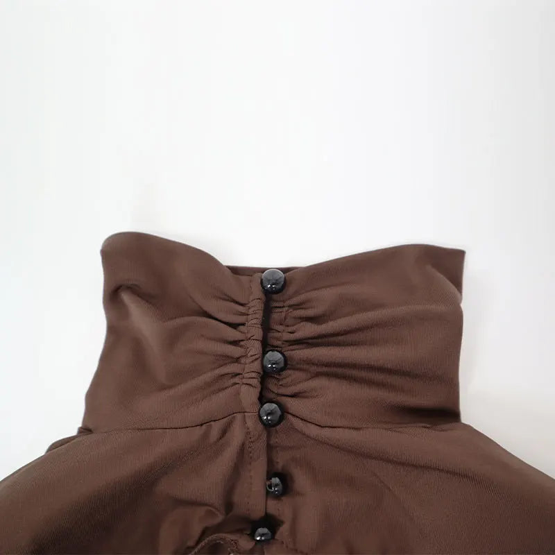 فساتين نسائية خريف وشتاء جديدة مثيرة سادة بدون ظهر أنيقة فستان كاجوال أنيق بأكمام طويلة ورقبة مدورة رفيعة