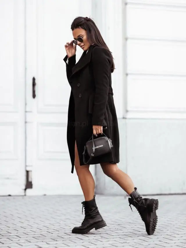 Women's Clothing Autumn and Winter New Fashion Commuter Solid Color Double-breasted Woolen Jacket