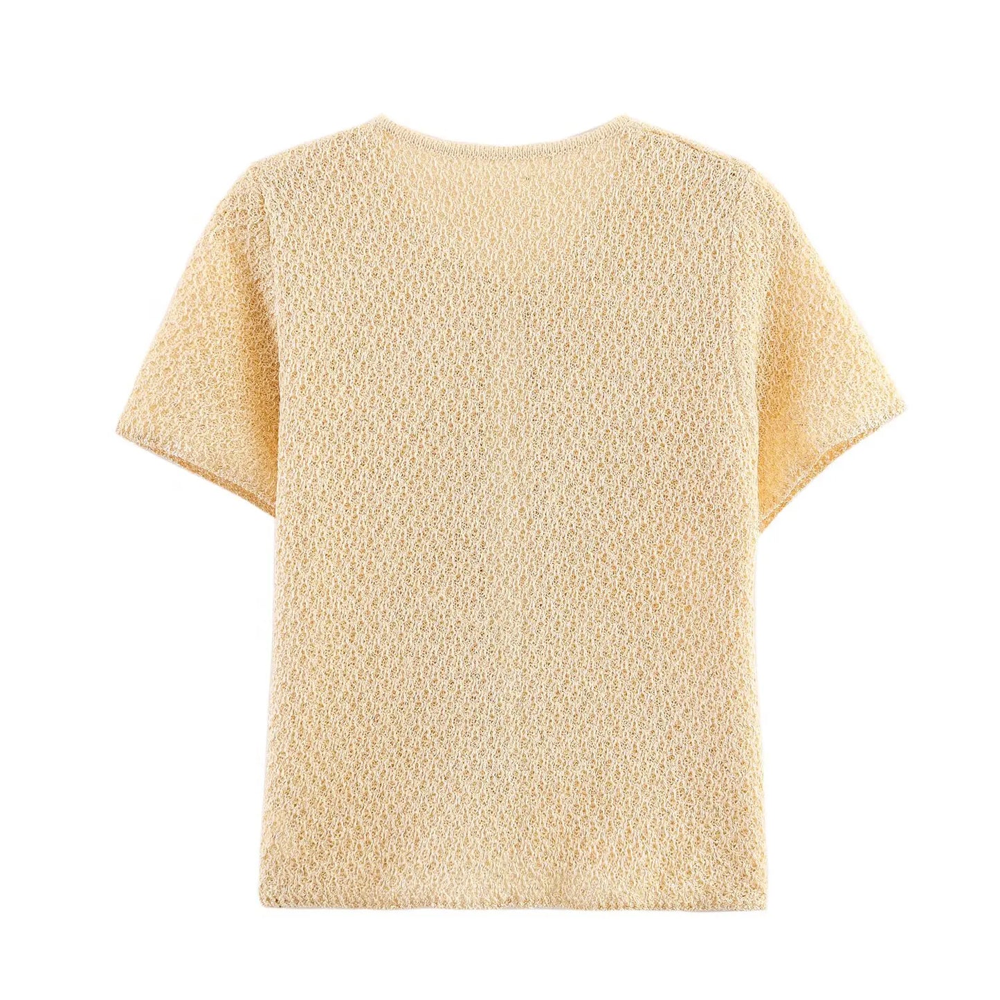 Women's Clothing 2025 New Style European And American Fashion Simple Pearl Decoration Knitted Top Knitted Vest