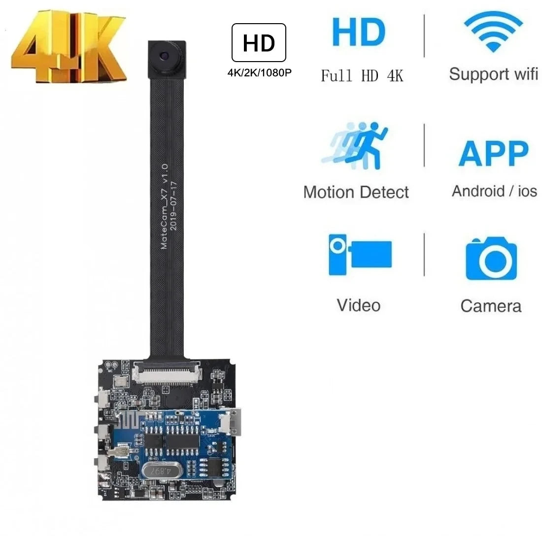 Mini Camera 4k Wifi Camara DIY PC Cam Module Lens Battery Powered Video DVR Recorder Security Cam Surveillance Cameras