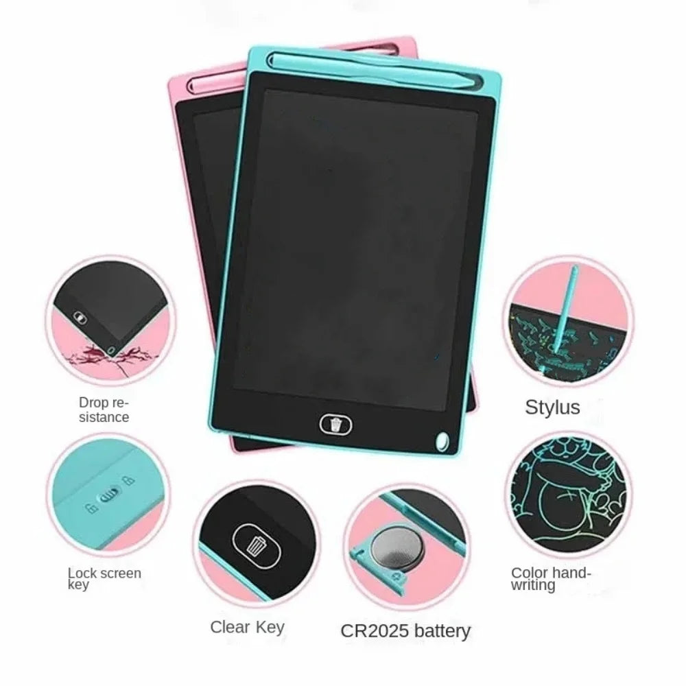 ألعاب للأطفال لوحة رسم إلكترونية مقاس 8.5 بوصة بشاشة LCD ولوحة رسم بيانية تعليمية للأطفال بخط اليد