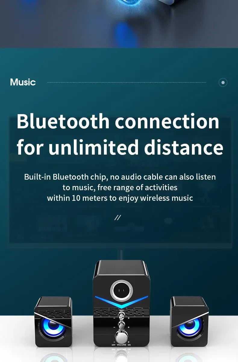 Bluetooth Speaker Home Theater Sound Bass System Mini Speakers Desktop Computer MP3 Player Audio for PC Phone Subwoofer Soundbar