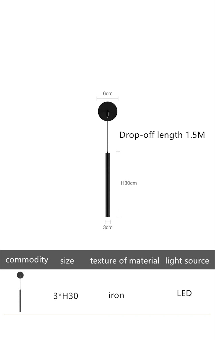 Wall lamp Bedroom bedside lamp Spot lamp Modern simple LED living room TV background wall Eye-protection bedside pendant lamp