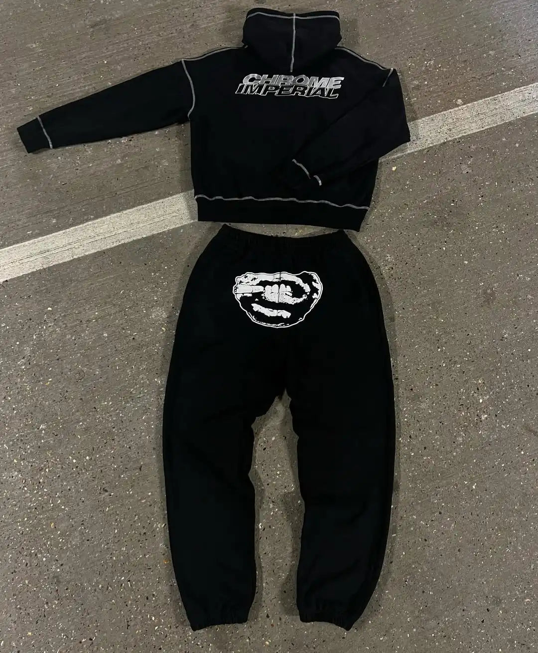 مجموعة ملابس رجالية عصرية من الهيب هوب، بلوفرات مطرزة أمريكية، ملابس رياضية كاجوال من هاراجوكو، بانك Y2K