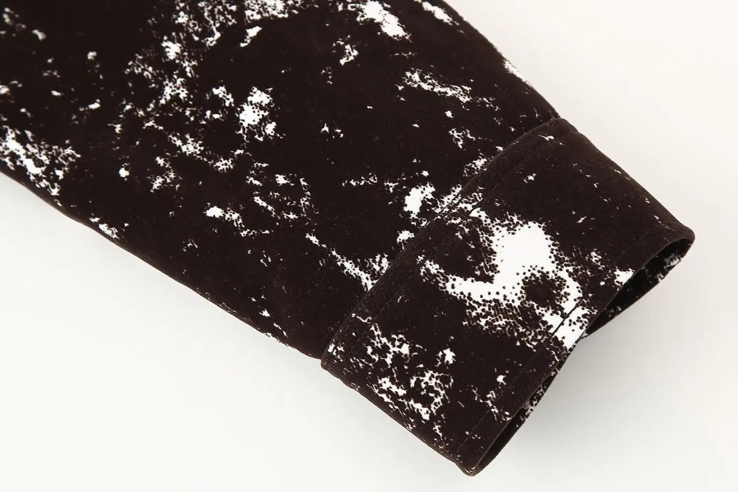 Womens Fashionable Black and White Patterned Jacket and Wide Leg Pants Set Stylish Outfit for Daily Wear