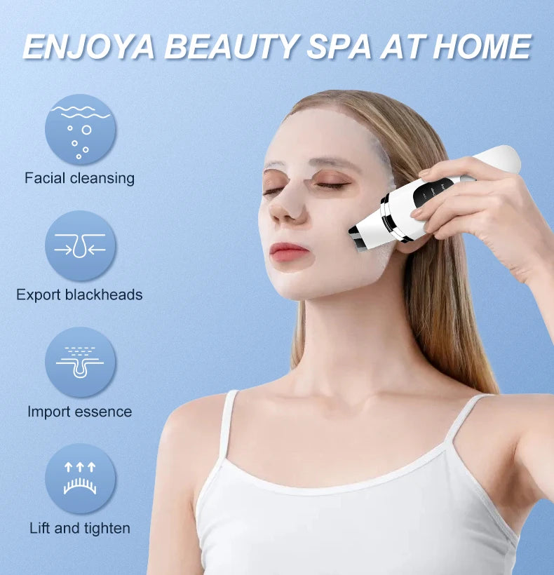 Personal Care Face Exfoliating Device Deep Cleansing Ultrasonic Face Spatula Facial Skin Scrubber