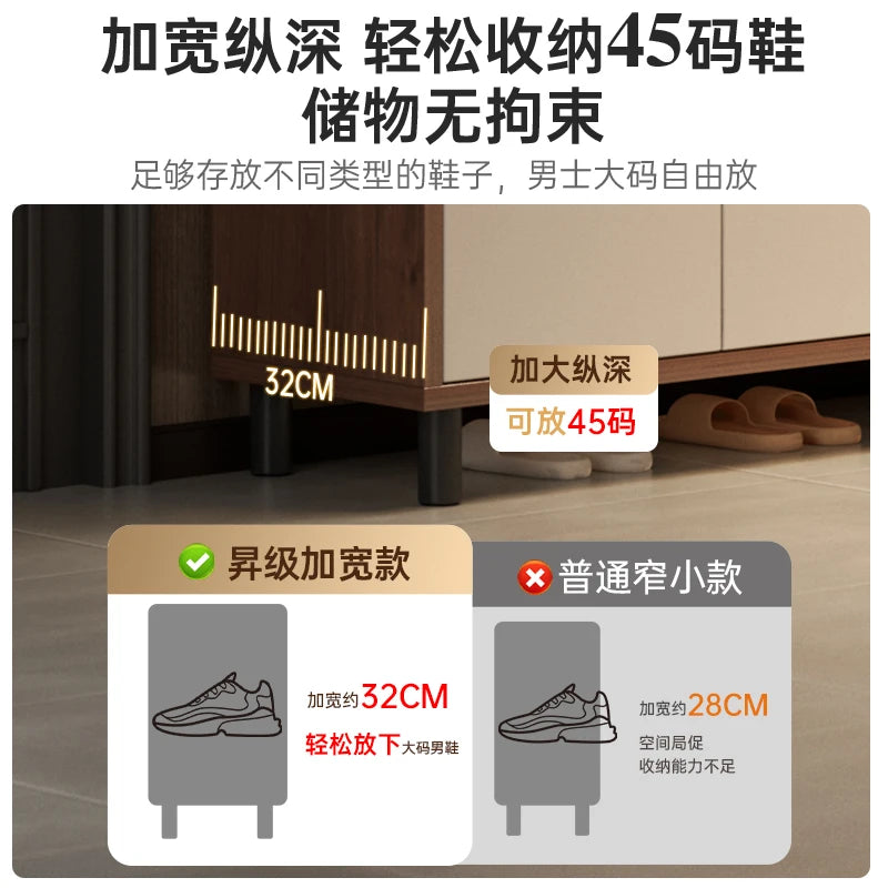 Home Shoe Cabinet Home Door Indoor Storage Cabinet Integrated Against The Wall New Chinese Storage Porch Cabinet Large Capacity