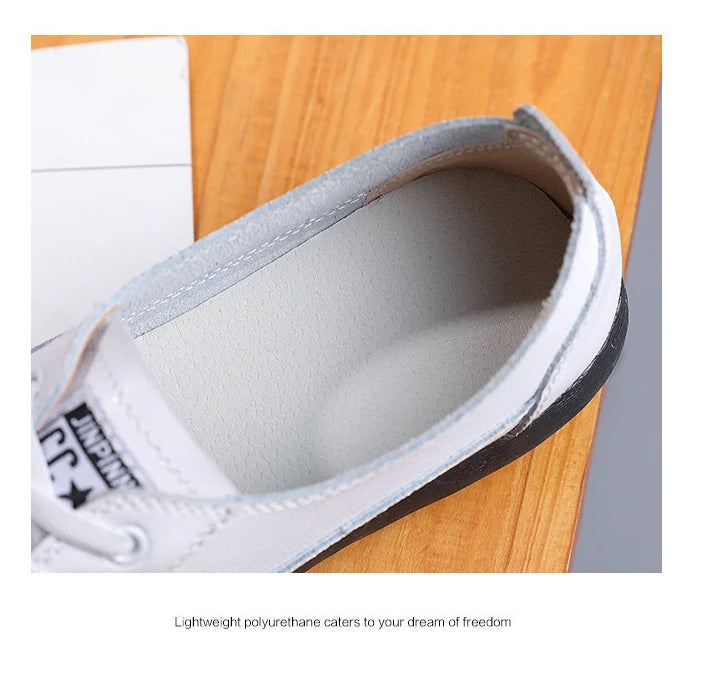 Genuine Leather Soft Sole Outdoor Summer Walking Vulcanized Shoes Women Jogging Sneakers Woman Flat Trainers Fitness Footwear