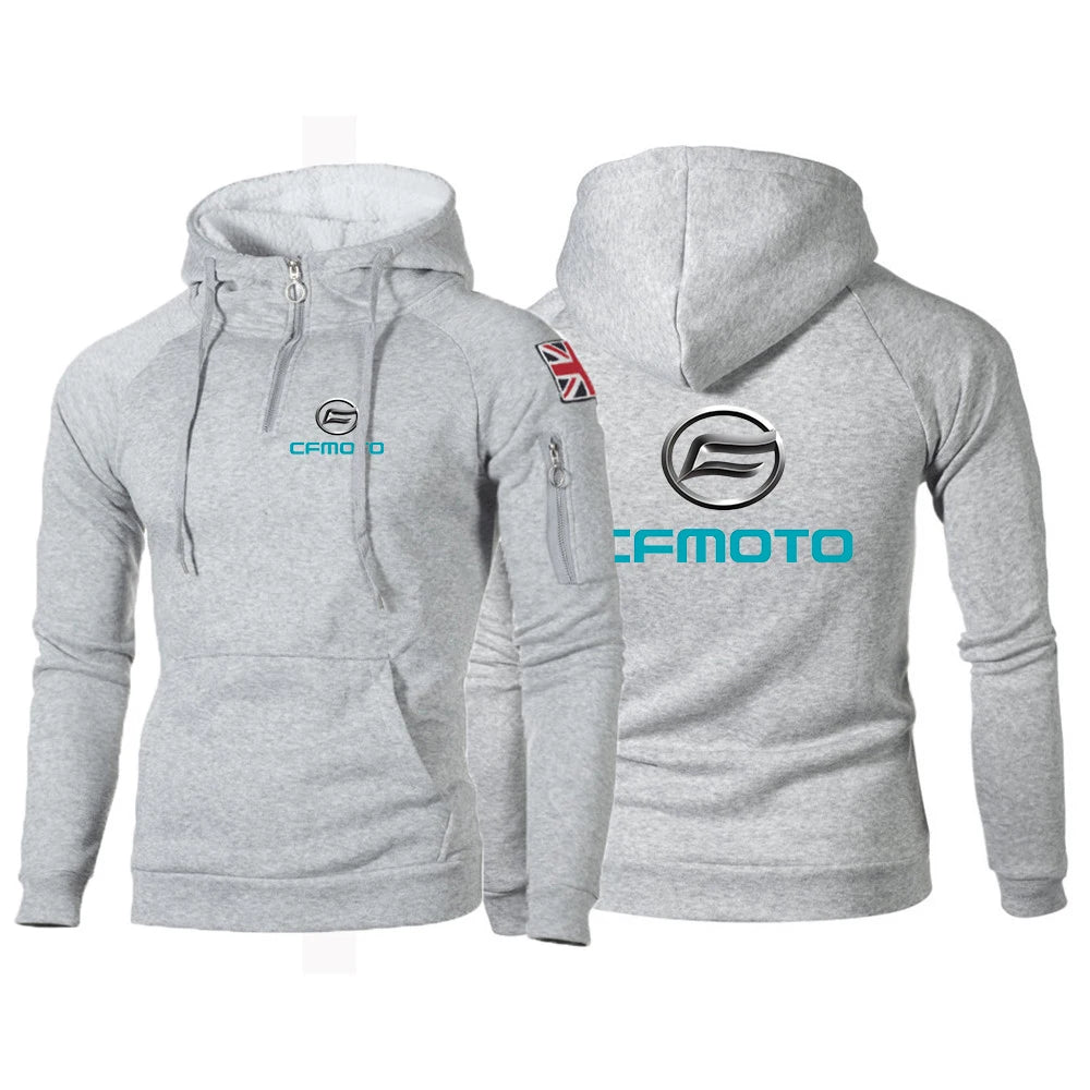 2025 Spring And Autumn Man's Fashion Comfortable Hooded Jacket Cfmoto Logo Print Classic Cardigan Hoodies Drawstring Slim Coat