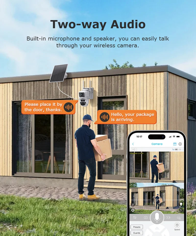 INQMEGA 8MP 4K Solar Wirelesss IP Camera With Battery Outdoor HD 4MP Dual Lens WiFi IP Camara Solar Panel CCTV Security Factroy