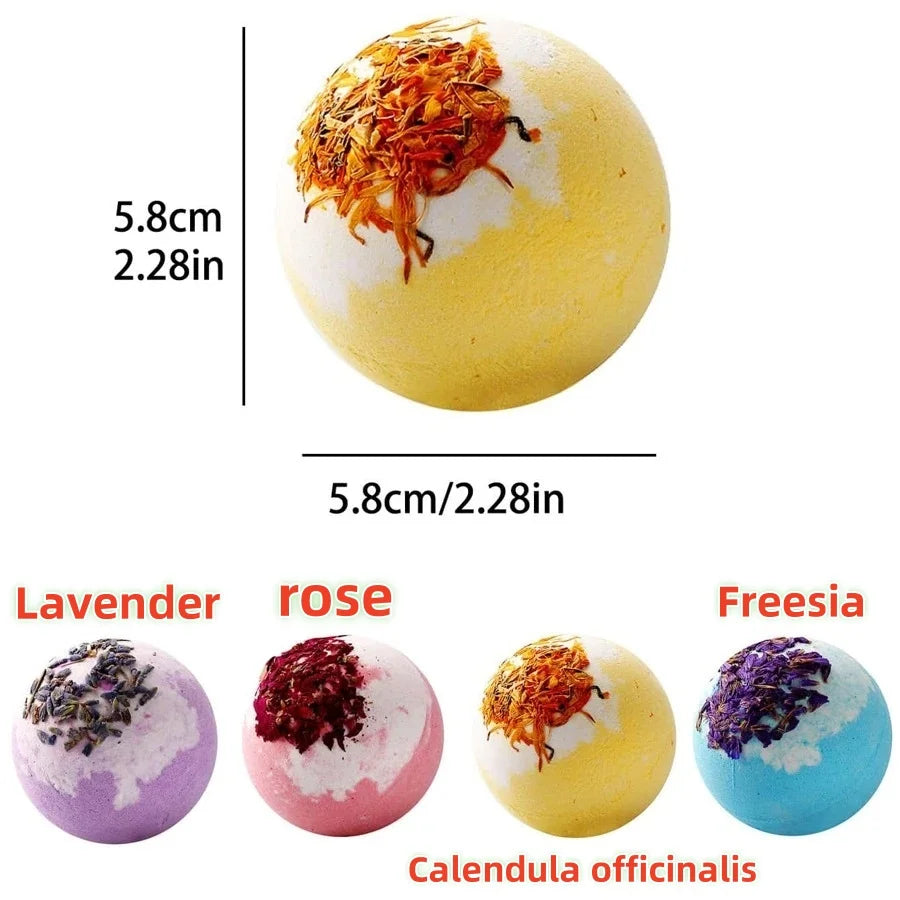 Bath Bomb Set Moisturizing Peeling Skin Care Bath Ball with Essential Oils And Bath Salts Handmade Bubble Ball Gift for Relaxing