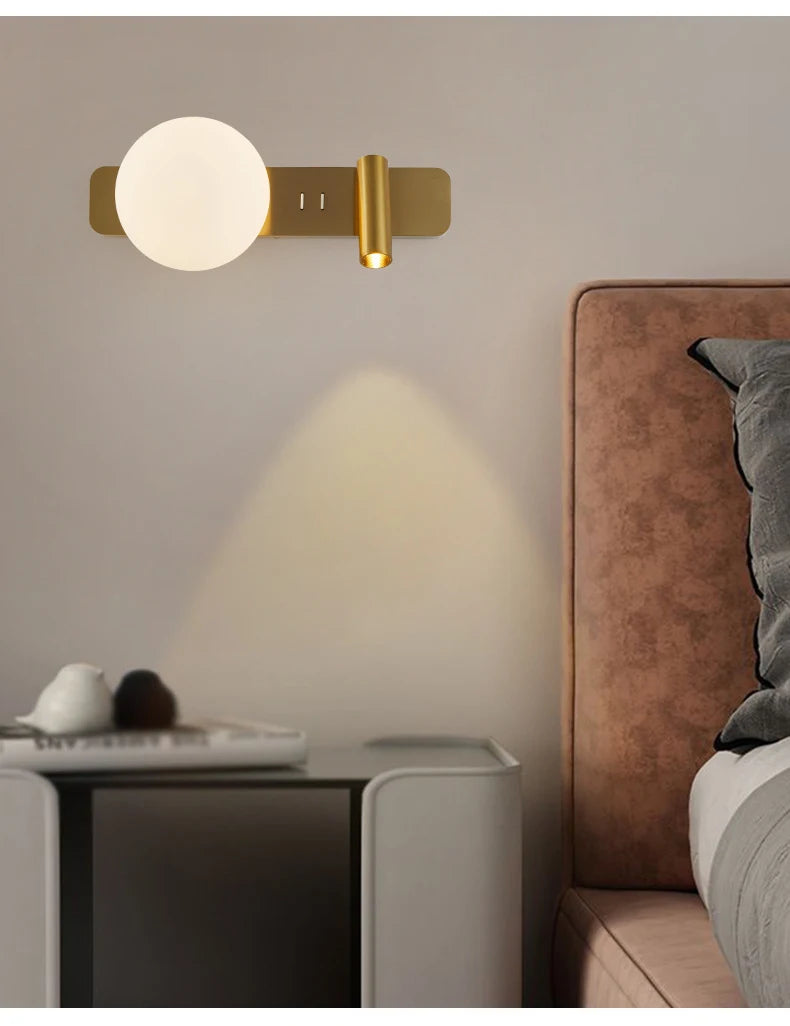 مصباح حائط LED بجانب السرير في غرفة النوم، مصباح حائط بسيط إبداعي قابل للتعديل، ممرات غرفة المعيشة الحديثة، أريكة، خلفية تلفزيون، أضواء جدارية