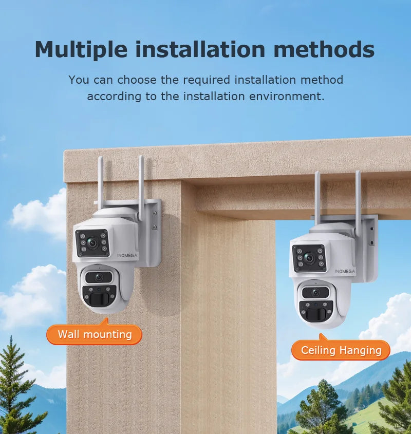 INQMEGA 8MP 4K Solar Wirelesss IP Camera With Battery Outdoor HD 4MP Dual Lens WiFi IP Camara Solar Panel CCTV Security Factroy