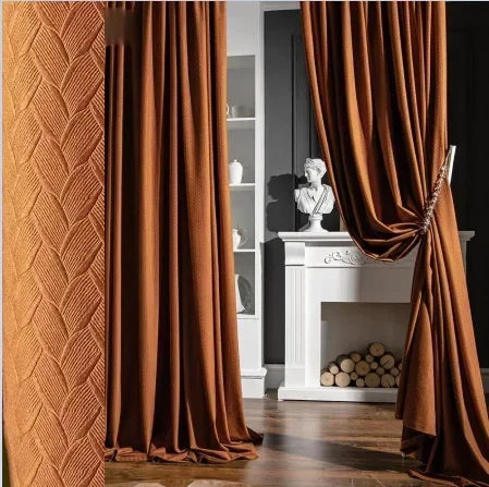 Curtains for Living Room Bedroomt Dirty Pink Curtains Light Luxury Velvet Light-Shielding Flannel Minimalist Curtain Fabric