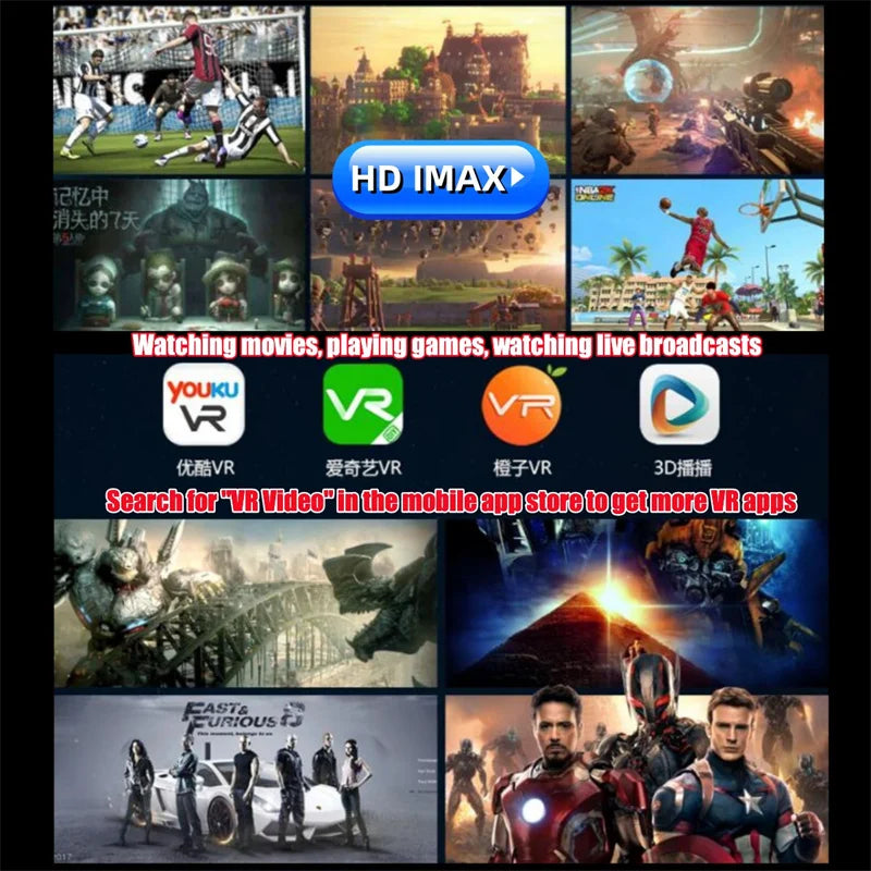 نظارات الواقع الافتراضي AR-X VR نظارات ثلاثية الأبعاد HD IMAX للألعاب سماعة رأس الواقع الافتراضي من الورق المقوى للهواتف الذكية مقاس 4.7-6.3 بوصة خوذة الواقع الافتراضي المحسنة القابلة للطي