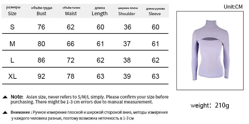 Women Fashion T-shirt New Autumn Winter Sexy Hollow Out Versatile Turtleneck Tees Casual Slim Streetwear Long Sleeves T-shirt