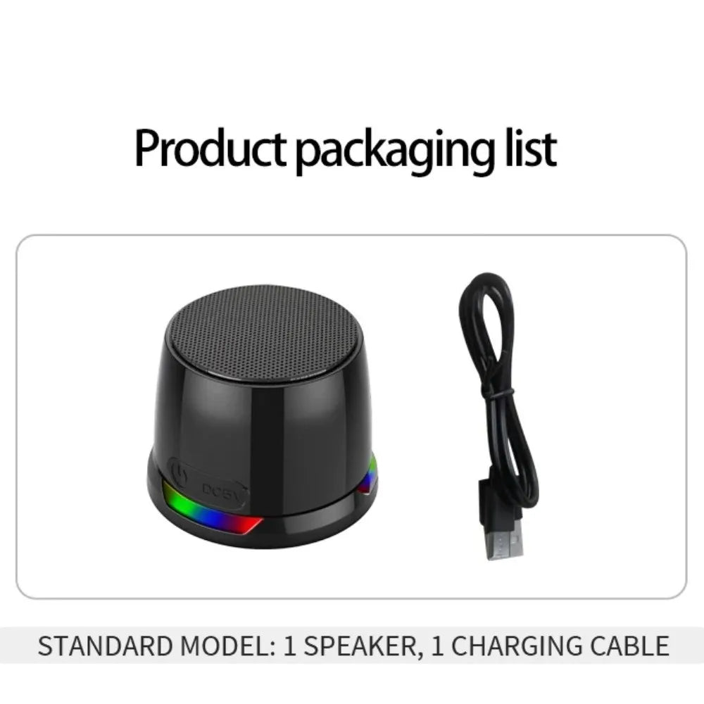 مكبر صوت صغير مغناطيسي مزود بتقنية البلوتوث 5.3 وصوت عالي الدقة وإضاءة RGB ومضاد للضياع وتصميم مضغوط وصندوق صوت محمول للاستخدام في الهواء الطلق