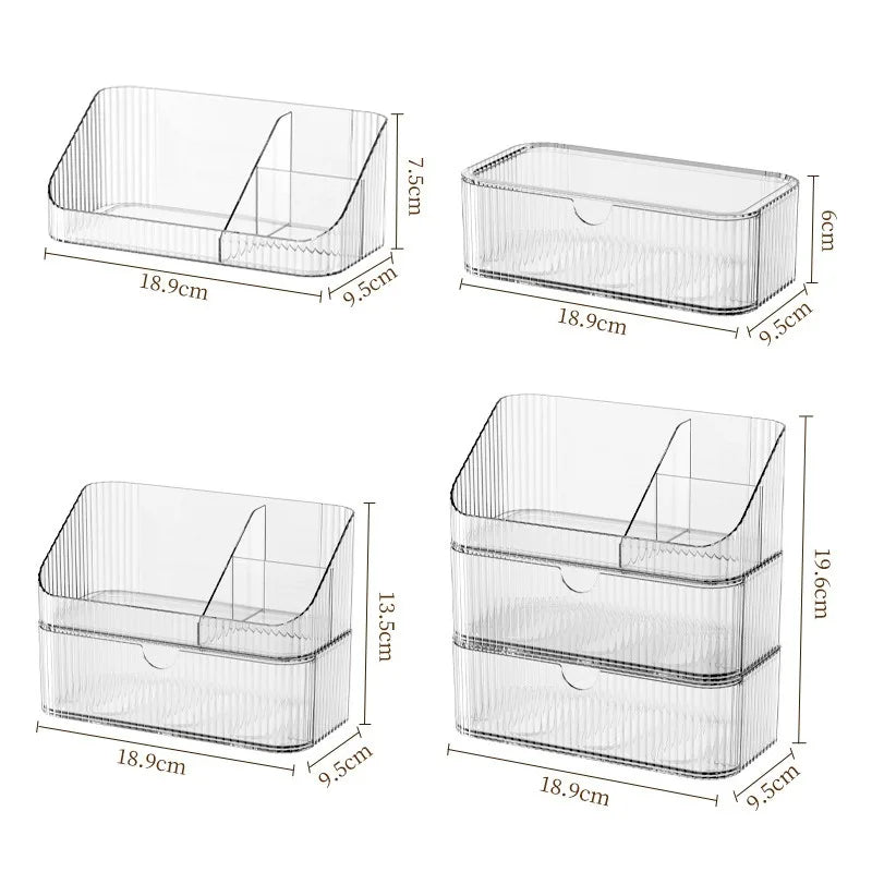 Bathroom Storage Boxes Transparent  Cosmetics Dormitory Accessories Organizer Modern Style Convenient Organization Home