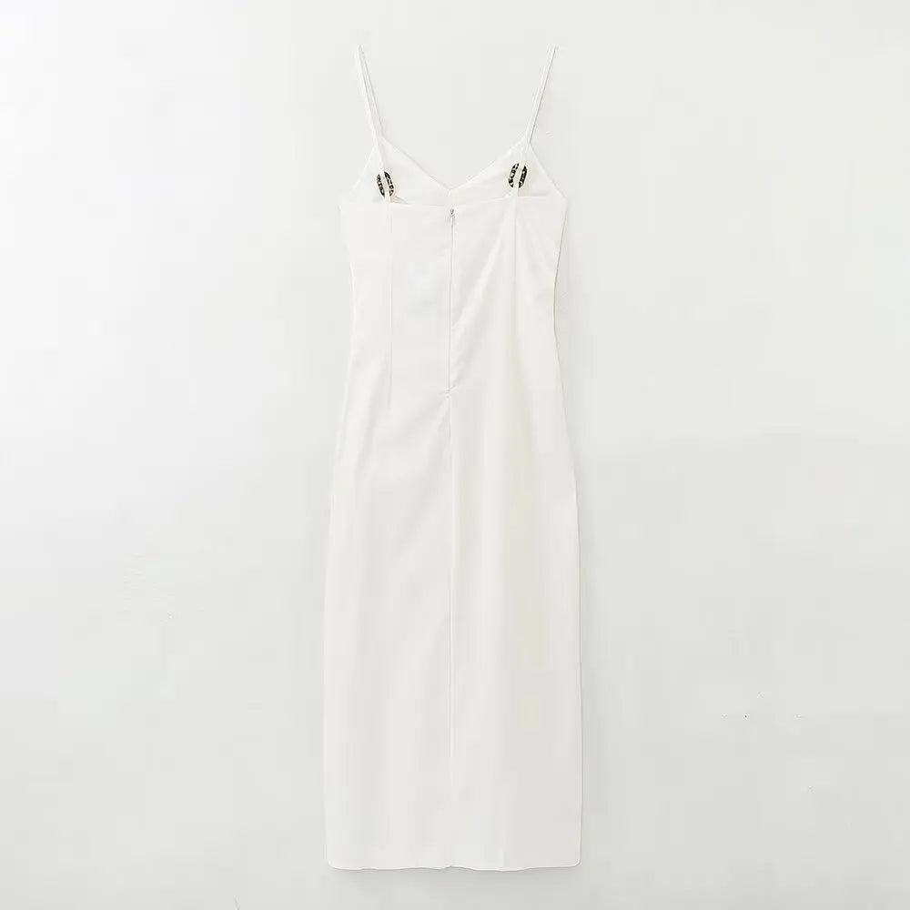 2025 Women's New Fashion European Style Elegant Pleated Lingerie Mid-Length Dress SwiftNest