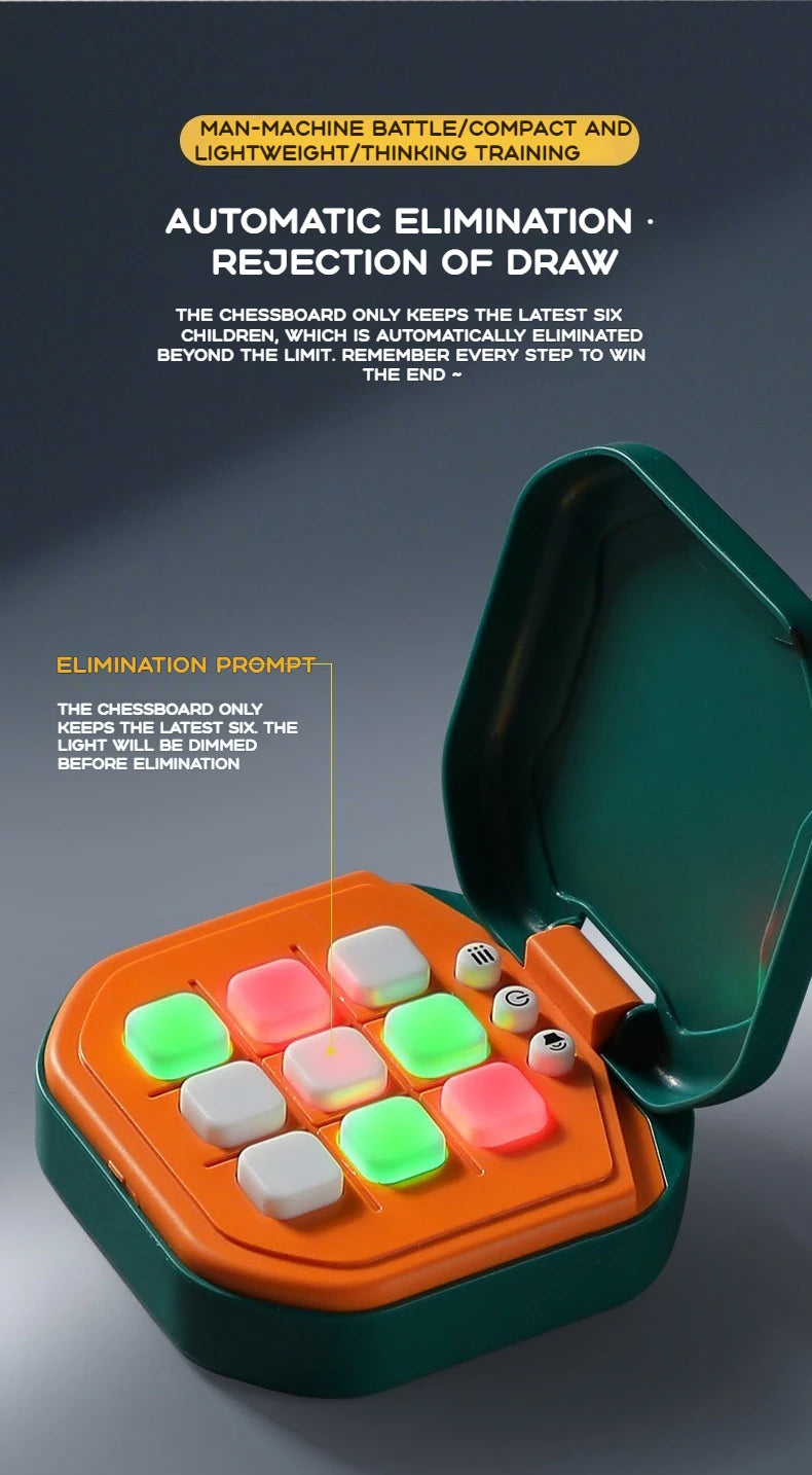 New Kids Electronic Toys Tic Tac Toe Game Noughts and Crosses Game Memory Training Infinite Portable Travel Games for Kids Adult