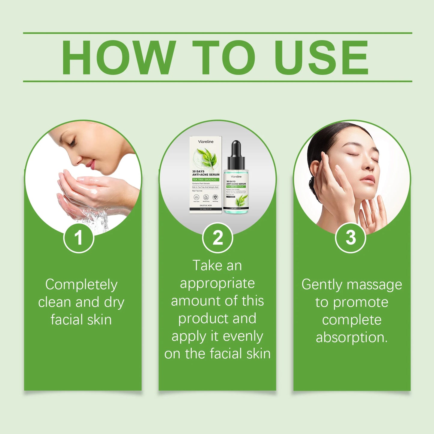 Salicylic Face Care Set Cleansing Pores Cleanser Moisturizing Toner Oil Control Serum Anti Acne Face Cream Smoothing Skin Care