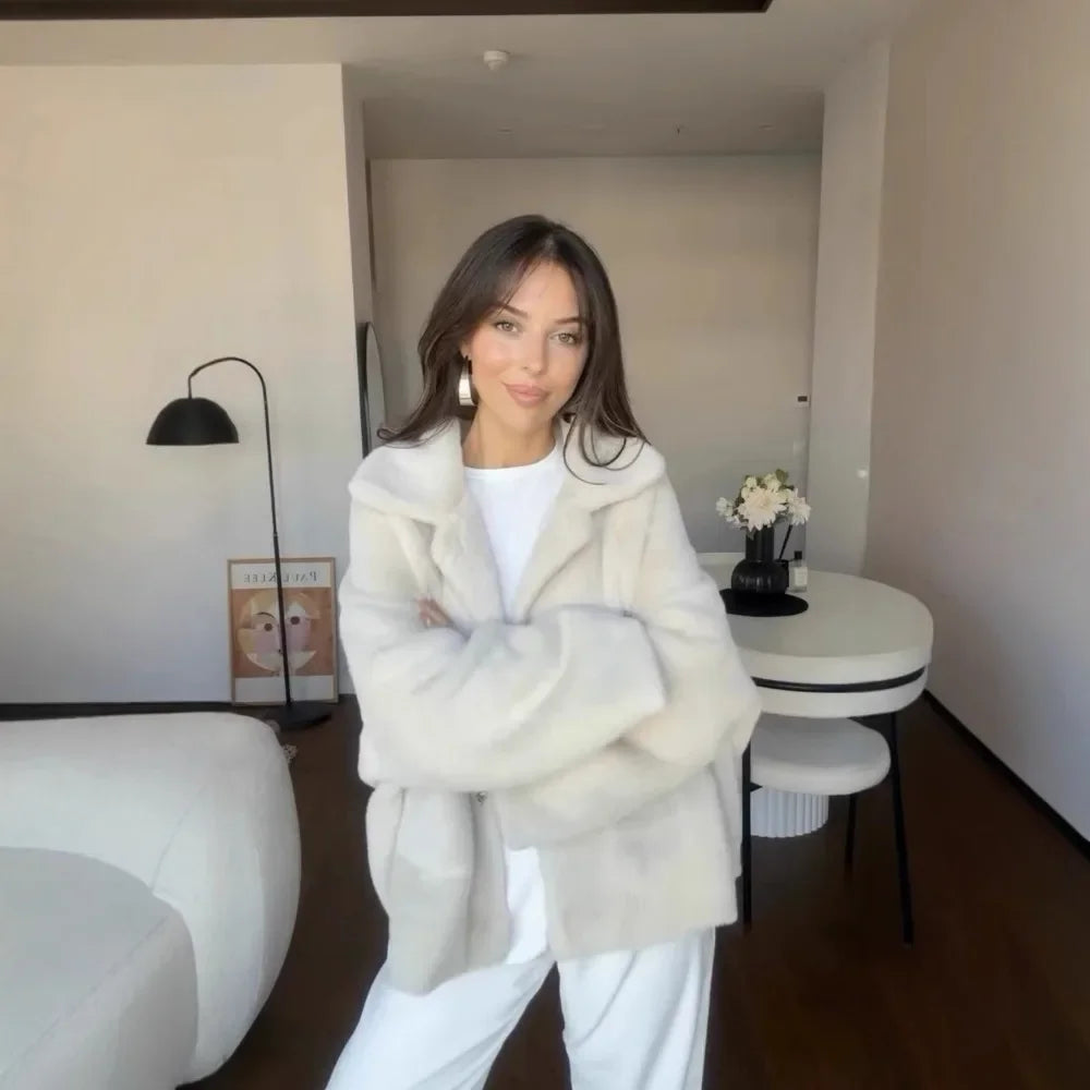 Women's Woolen Coat Fashionable Loose Furry Temperament High-end Soft Glutinous Autumn and Winter New Item SwiftNest