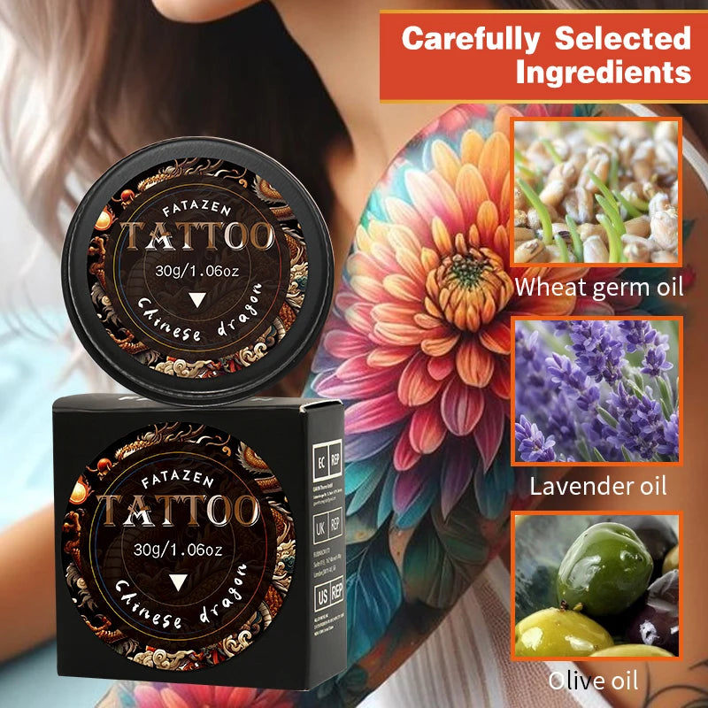 30 جرام من بلسم العناية بالوشم، كريم مرطب ومغذي طبيعي، يعزز اللون ويحميه، لطيف وغير مهيج