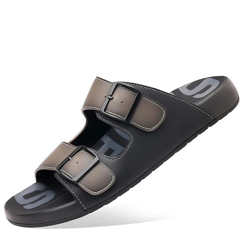 Men's Slippers Original Designer Casual Sandals Luxury Genuine Leather Slippers Outdoor Beach Slippers for Men Summer Flip Flops