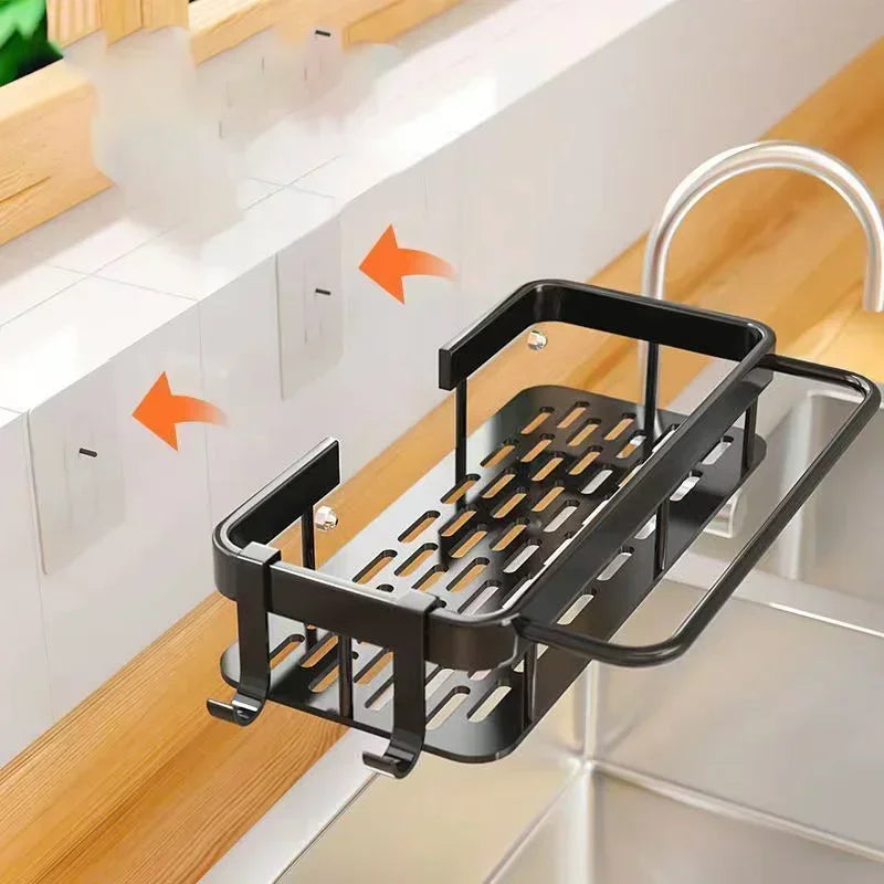 Bathroom Shelf Kitchen Storage Organizer Aluminum Alloy Shampoo Rack Shower Shelf Bathroom Accessories No Drill Shelf